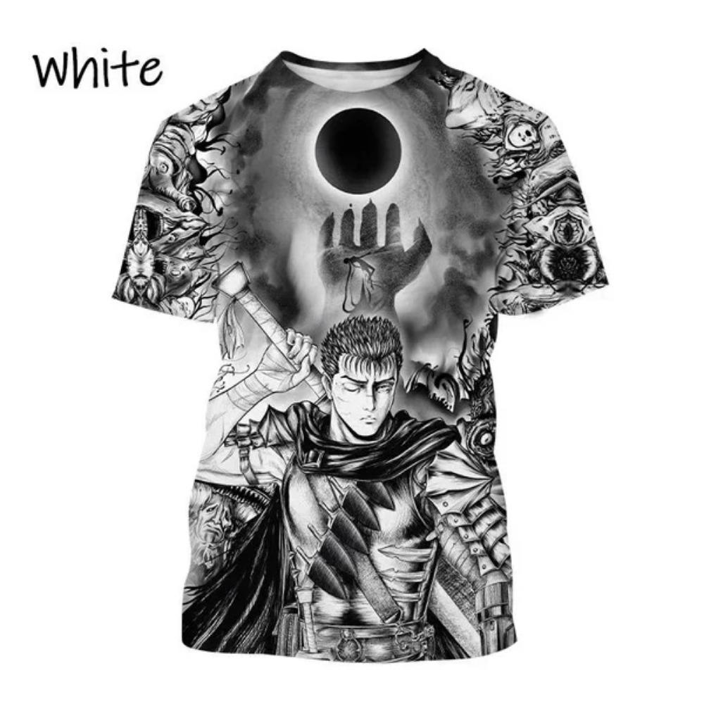Anime Berserker 3D Printing  Anime Casual Street Style Hip Hop Short Sleeve Man