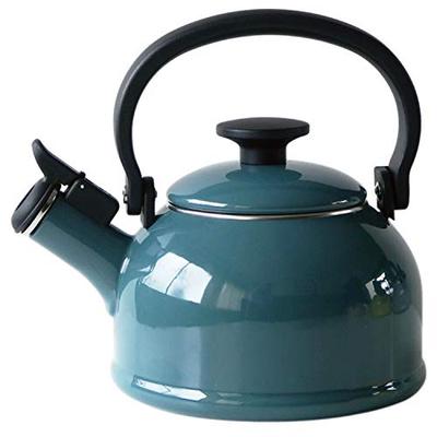 Fuji Enamel Whistling Kettle, Induction Compatible, Cotton, 1.6L, Smoke Blue, CTN-1.6WK.SB