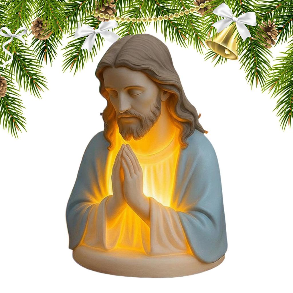 Virgin Mary Statue Night Light Resin Elegant Home Decor Christian Night Light for Thanksgiving Holiday Birthday Offices Home