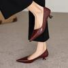 Krazing Pot Sheepskin Fashion Summer Spring Autumn Summer Slip On Party Women Pointed Toe Med Heels Pumps