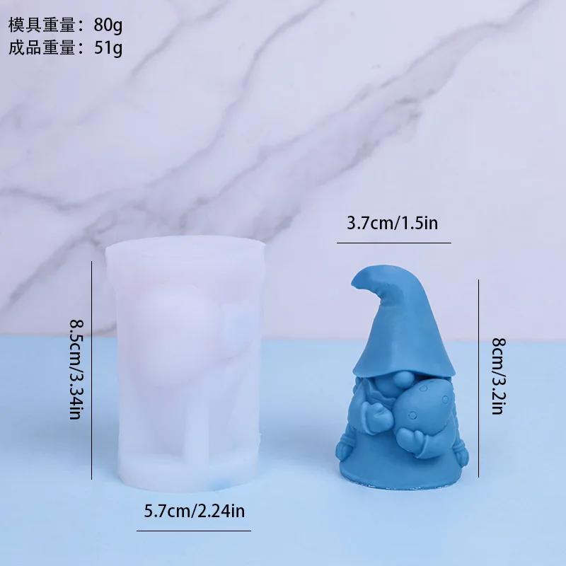 3d Dwarf Silicone Candle Mold Cute Santa Claus Portrait Crafts Resin Plaster Soap Molds Diy Chocolate Baking Tools Home Gifts