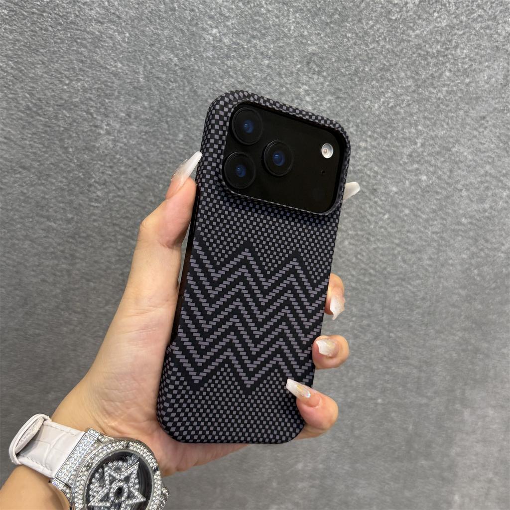 For Magsafe Frameless Carbon Fiber Texture PC Phone Case For iPhone 17 Air 16 Plus 15 14 13 12 17 Pro Max Wireless Charge Cover