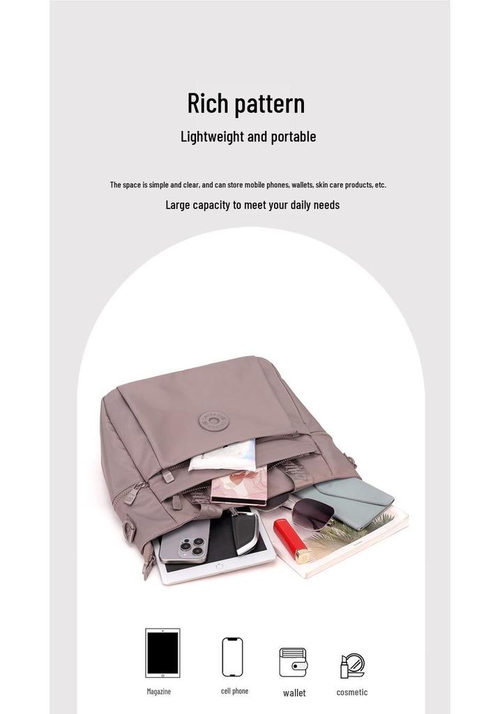 2026 New Large Capacity Lightweight Nylon Women's Crossbody Handbag: Simple, Versatile, and Casual