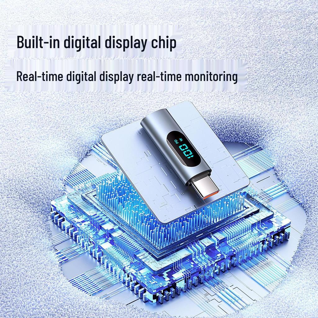 Adaptér Type-C PD100W Rychlá nabíječka s OTG a digitálním displejem