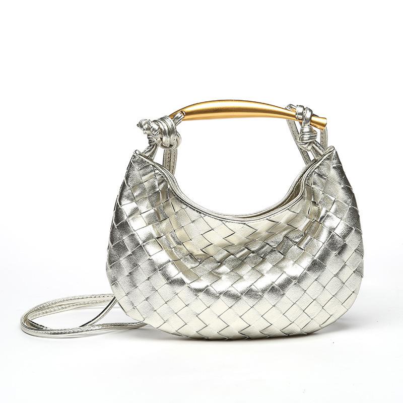 Trendiges geflochtenes Damen-Dutt-Oberteil Lammfell handgewebte handgewebte Textur Sardinen-Hardware-Tasche Schleife