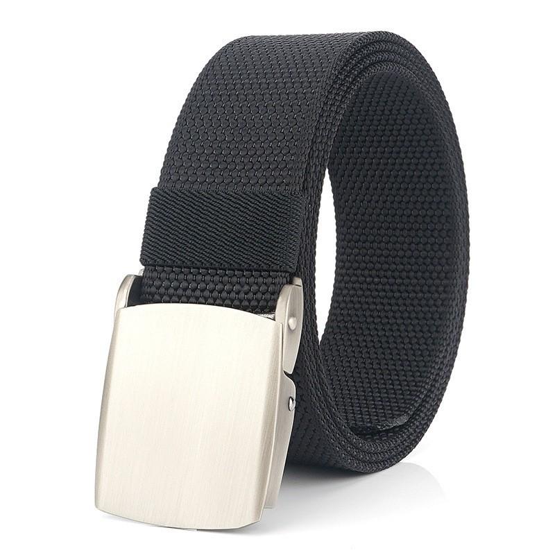 Thickened Nylon Automatic Buckle Belt Knitted Canvas Pants Young Students Casual Men's
