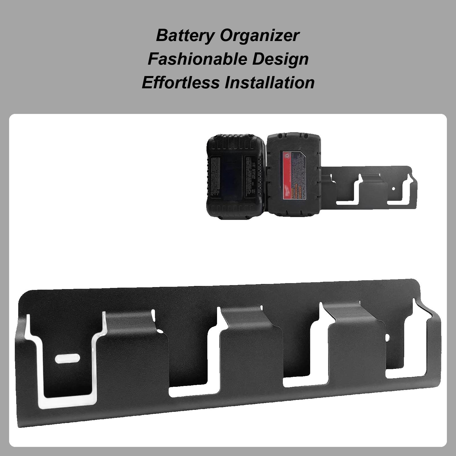 

Battery Organizer Wall Mount 4-Slot Heavy-Duty Solid Steel Storage Wall Mount Holder for 18V Batteries for Bedroom Study Indoor China Mainland