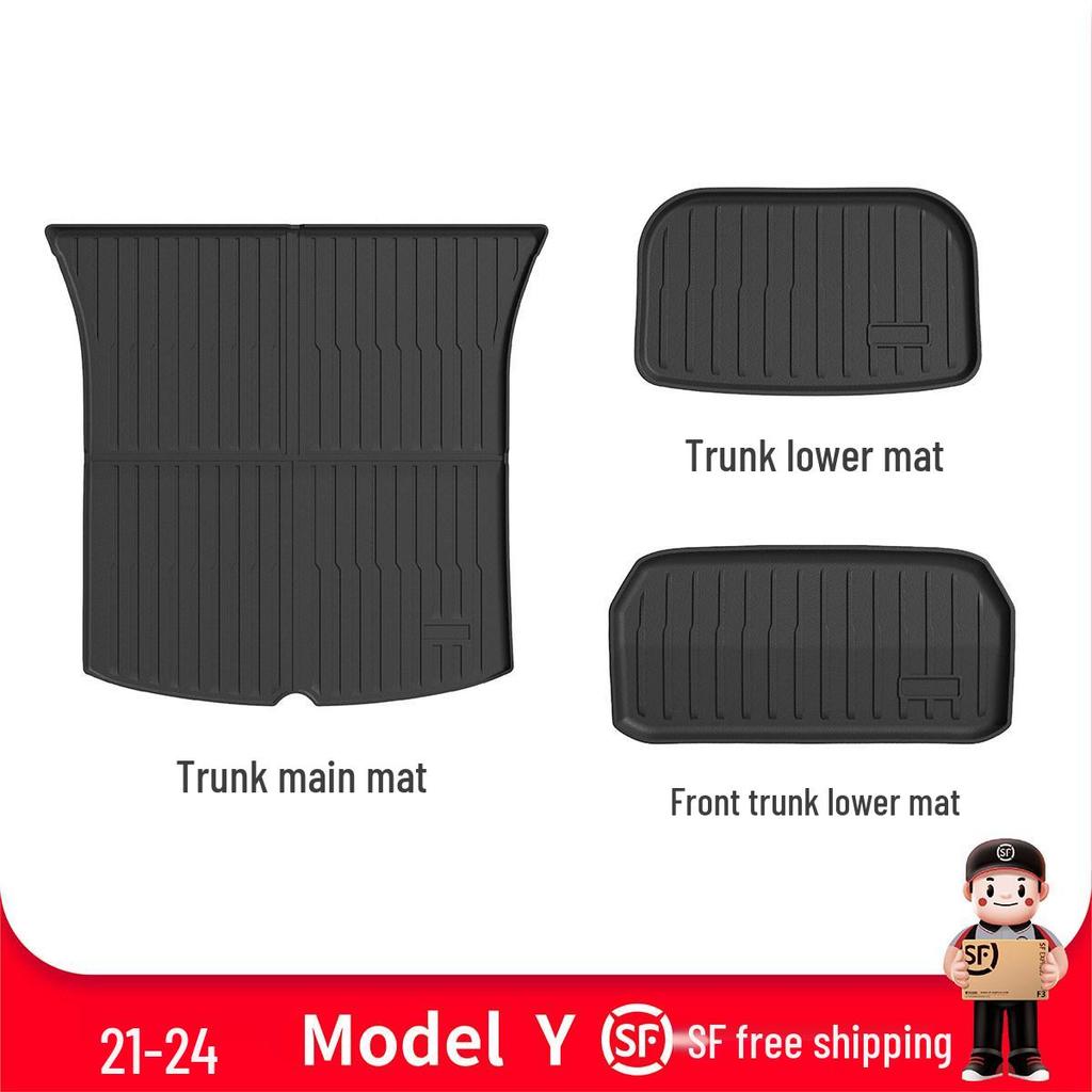 Tesla Model Y/YL/3 TPE Front & Rear Trunk Mats and Accessories
