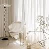 Soft Chiffon White Tulle Curtains 100*200cm Transparent Blinds Style Curtains Striped Vertical Breathable Privacy Sheer Curtain