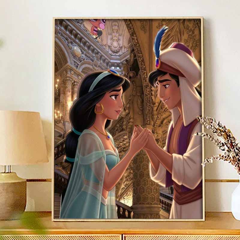 Disney Diamond Painting 5D DIY Aladdin Jasmine Diamond Painting Art Diamond Painting Kit Adult/Beginner Gift Idea Home Decor