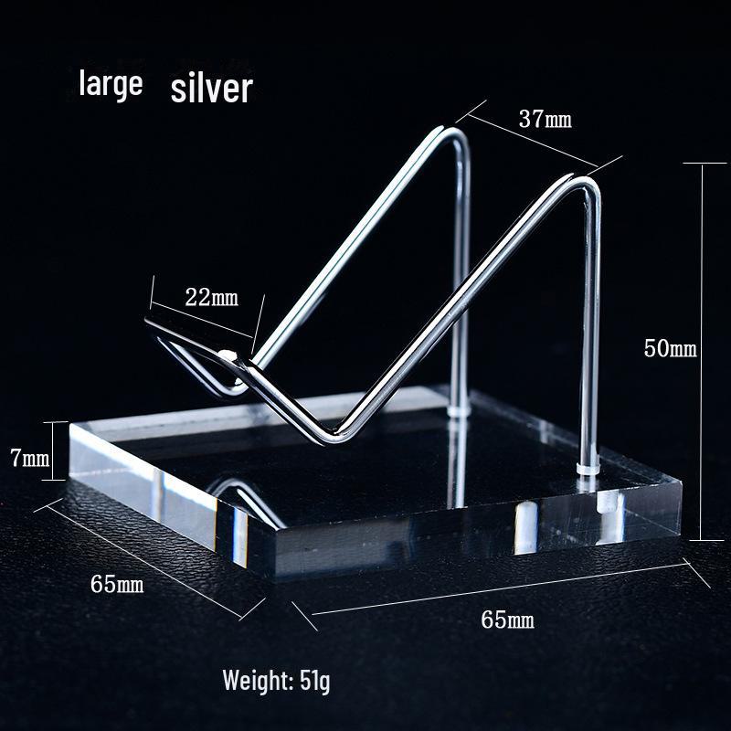 Surový krystalový nefrit minerální displej s akrylovou základnou na stojanu z tepaného železa