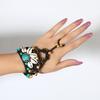 Vintage Woven Bracelet Bohemian Women's Personality Turquoise Bell Bracelet Ring Integrated Accessories