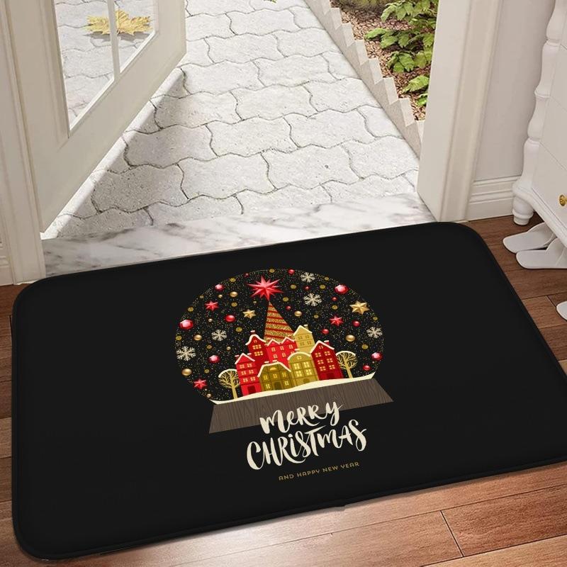 Cartoon Santa Claus Design Mat Bathroom Absorbent Bedroom Door Rug Kitchen Balcony Living Room Entrance Carpet Home Decoration