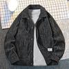 Retro nostalgic PU leather lapel jacket large size leather casual jacket three-dimensional tailoring design single-breasted leather jacket