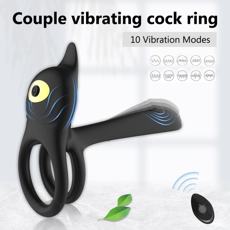 Daji Lock Essence Ring 10-Gang Vibrations-Hodenring mit Drahtloser Fernbedienung, Silikon-Penisvibrator für Paare, USB Wiederaufladbares Erwachsenenspielzeug