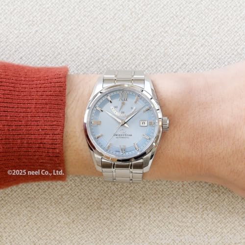 Orient Star RK-AU0109L Men's Automatic Watch with Contemporary Date, Mechanical Movement, Made in Japan, 2-Year Manufacturer's Warranty, Ice Blue