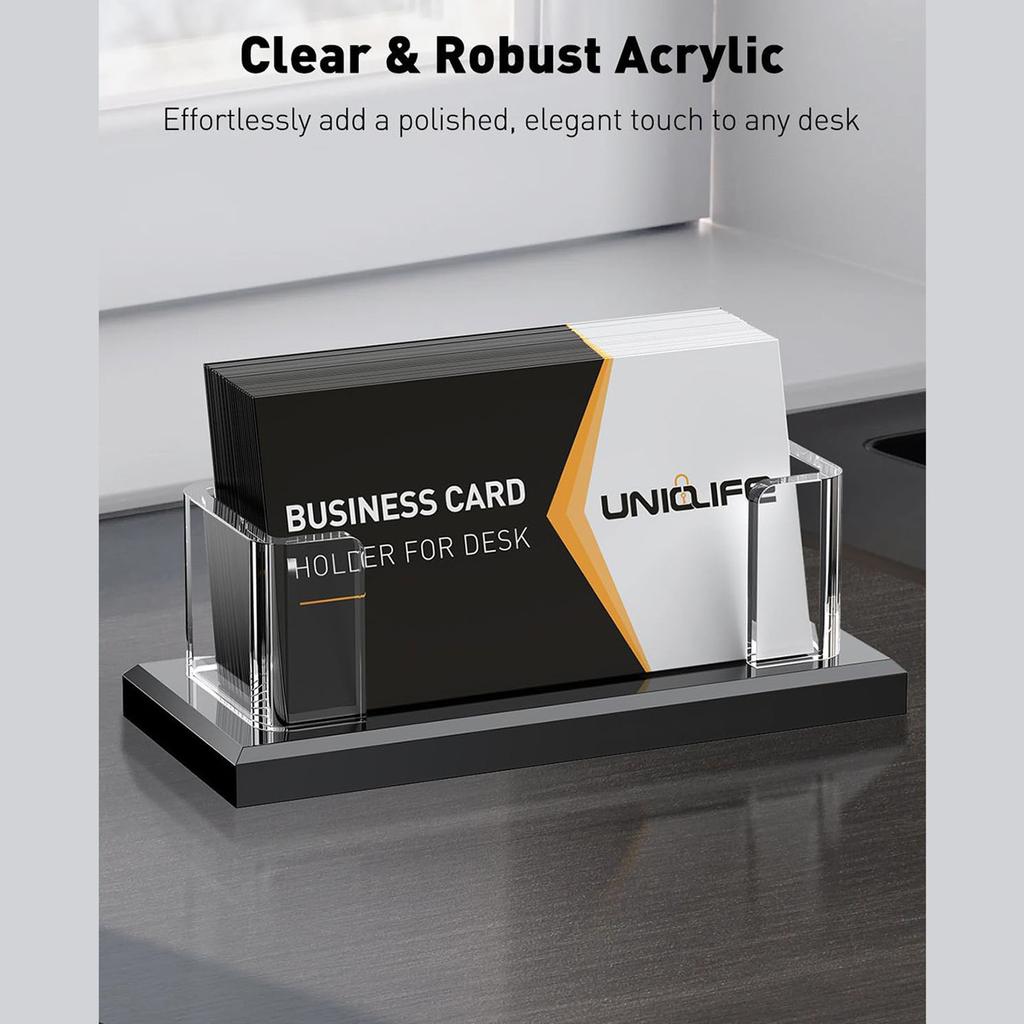 Acrylic Business Card Holder High Capacity Organizer Name Card Storage Stand For Office Meetings And Professional Use