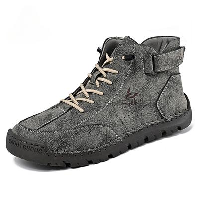 New Autumn Handmade Leather Men Boots Design Sneakers Man Breathable Casual Leather Shoes Men Ankle Boots Outdoor Boats
