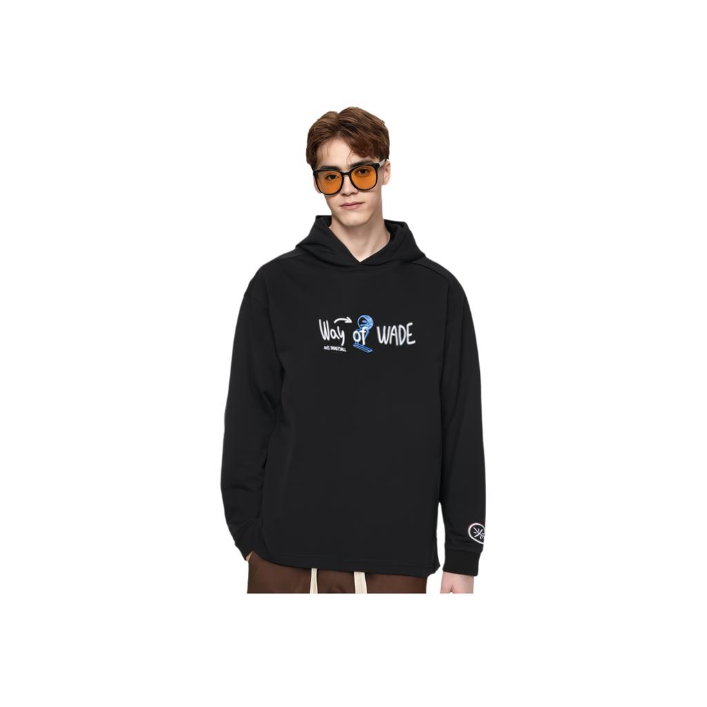 Li-Ning Wade Series Printed Loose Hoodie Unisex Hoodies Black AWDU007-1