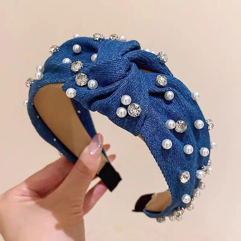Koreanisches Strass-Tüll-Stirnband: Elegantes, vielseitiges Haaraccessoire für leichten Luxus