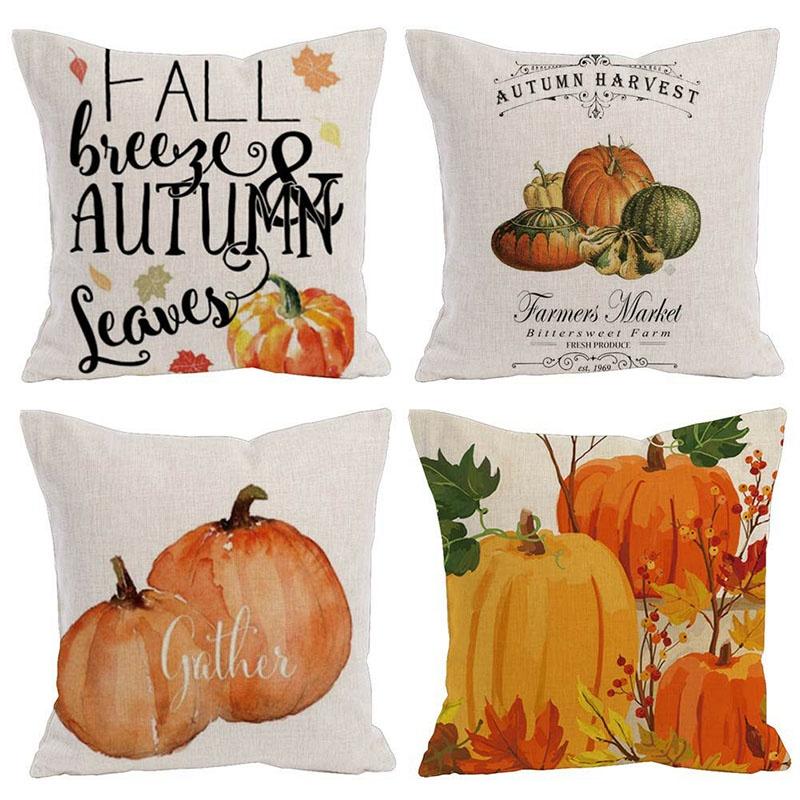 Wunderschöner Halloween-Kürbis-Kissenbezug mit elegantem verdecktem Reißverschluss