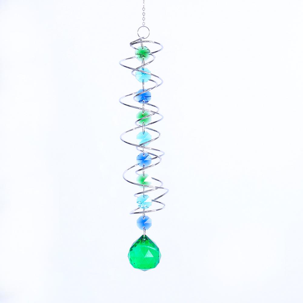 Cross-Border 3D Gazing Ball Spiral Wind Chime with Water Drop Love Crystal Sun Catcher Rainbow Decoration