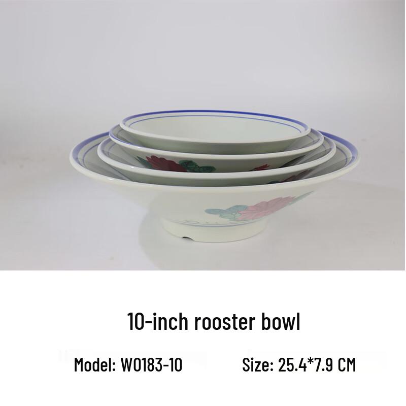 Retro Chinese Melamine Rooster Bowl