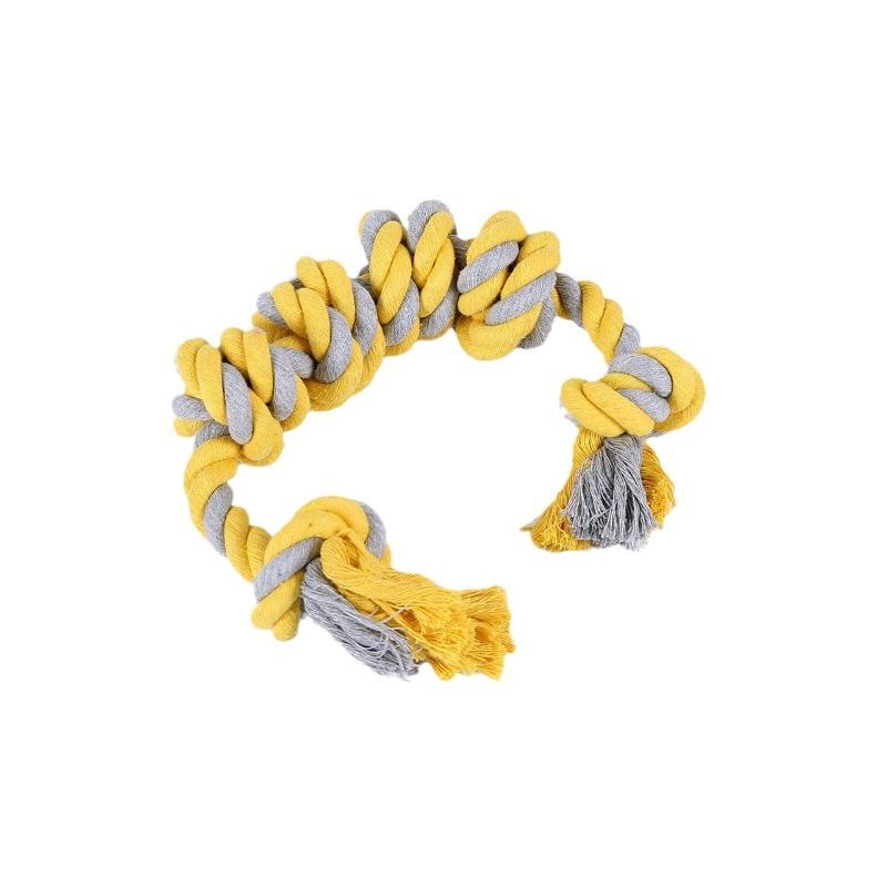 

Игрушки для собак Веревка Устойчивая к укусам Игрушка для жевания для домашних питомцев Мягкий хлопок Для чистки зубов Устойчивая к укусам Жевательная Интерактивная игрушка для собак Аксессуары жёлтый