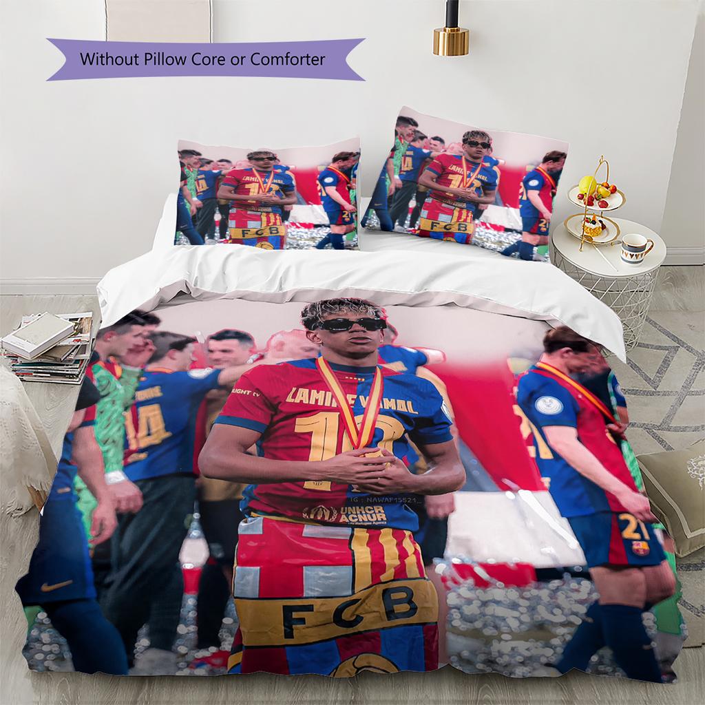 Biancheria da letto con motivo Lamine Yamal Decorazione per la casa Regalo di compleanno (1 * copripiumino + 2 * federa, senza nucleo)