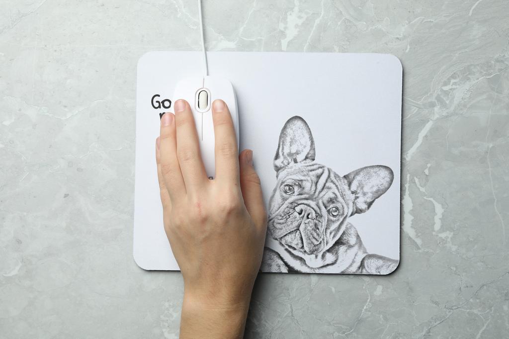 French Bulldog, Frenchie - mouse pad with print, personalized dog-themed mouse pad, unique gadget for an office worker by Art-Dog brand