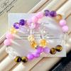 High Quality Autumn And Winter Natural Gold Tiger'S Eye Stone White Crystal Citrine Amethyst Bracelet Bracelet.