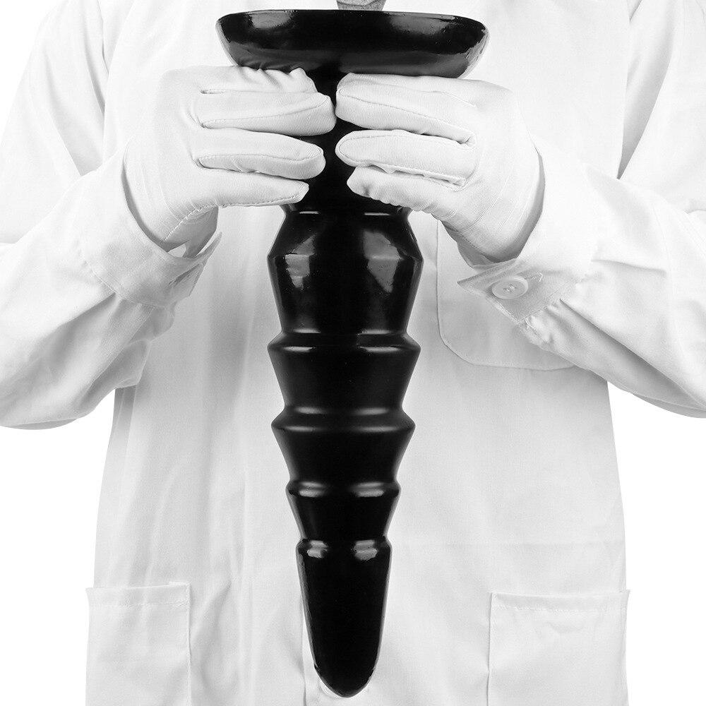 Oversized PVC Black Anal Plug with Suction Cup Sex Toys Fisting  Anal Dilator Big Dildo Slave BDSM