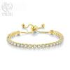 Edele 925 Sterling Zilveren Armband Ketting Luxe Kleur Kristal Hand Sieraden Voor Vrouwen Charme Bruiloft Cadeau Feest 18cm