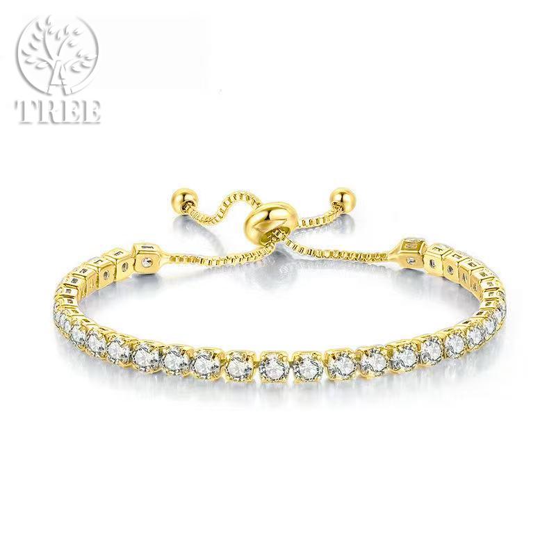 Edele 925 Sterling Zilveren Armband Ketting Luxe Kleur Kristal Hand Sieraden Voor Vrouwen Charme Bruiloft Cadeau Feest 18cm