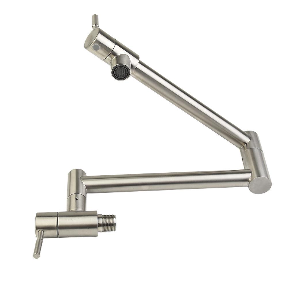 Настенный смеситель для наполнения кастрюль, латунная конструкция, складной кухонный смеситель, поворотный складной, однорычажный, простая установка China Mainland