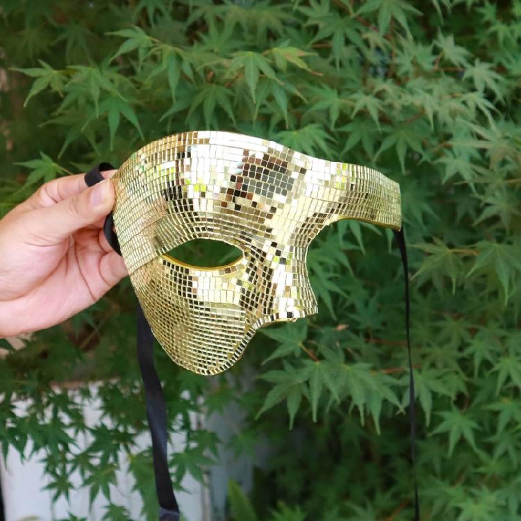 Elegante Halbgesichtsbedeckung Elegante Disco-Spiegelmaske für Kostümpartys und Karnevals-Maskenbälle