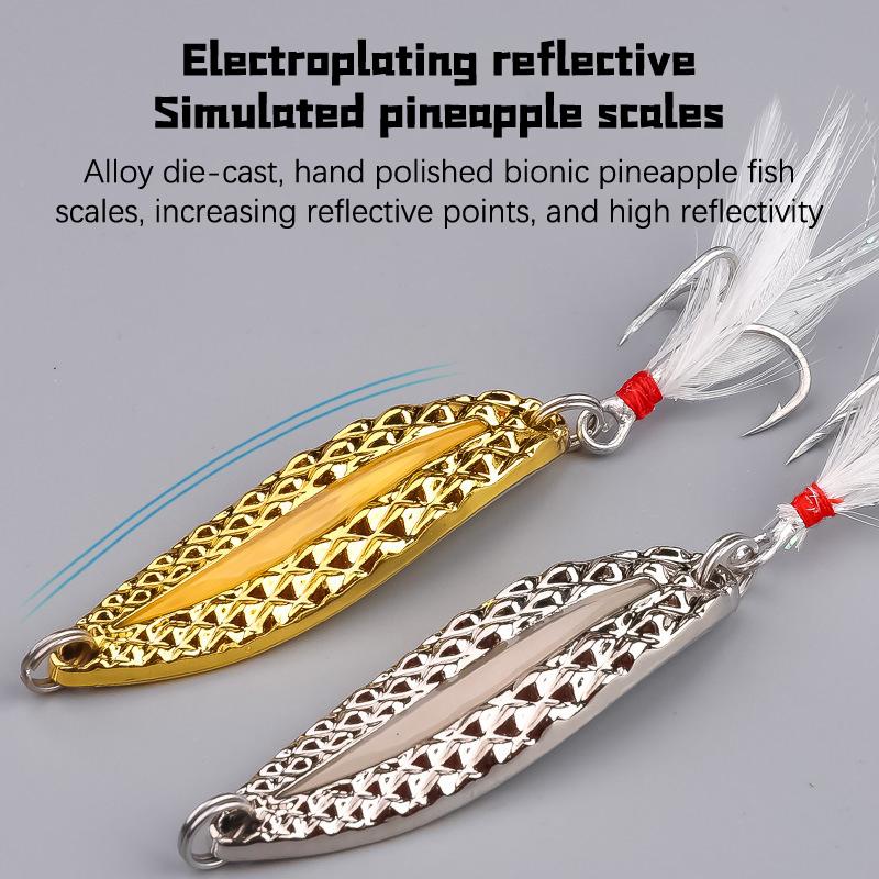 1pc Metal Sequin Simulation Fishing Bait Spoon Type Sequin Single Hook Fishing Accessories