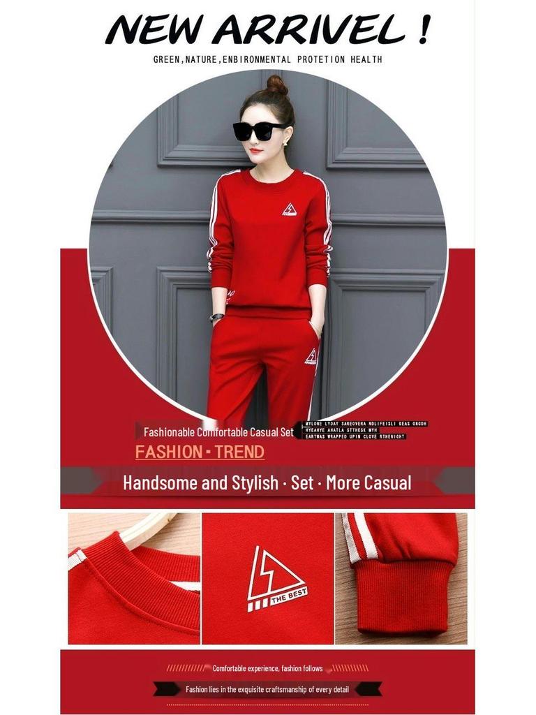 Women's Plus Size Sporty Two-Piece Set, Fashionable European & American Style 2025.