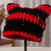 Neutral Hand Crocheted Knitted Pullover Hat with Detachable Metal Pin Tassel Y2K Street Fashion Hip Hop Hollowed Punk Style