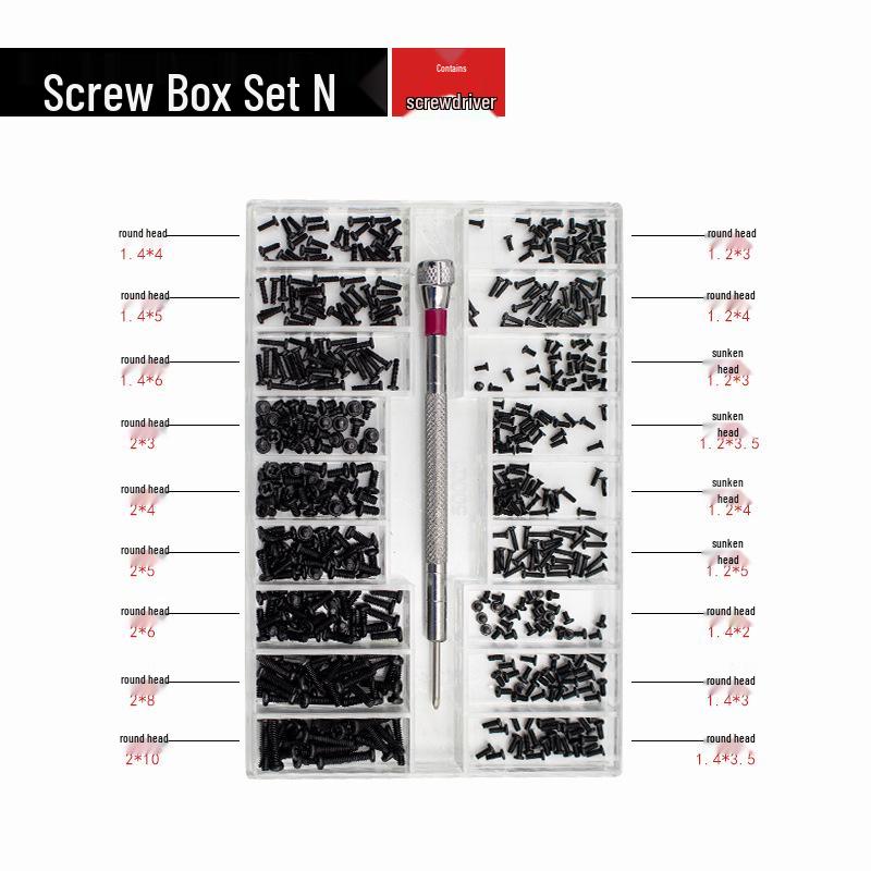 18-Sized Mini Screw Set: Screws for Watches, Eyeglass Frames, and Laptops