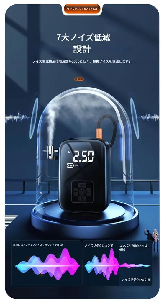 Zmart LEIBOO Wired/Wireless Car Air Compressor, 150 PSI, Portable Electric Tire Inflator Pump for Motorcycles, Bicycles, and Automobile Tire Balls