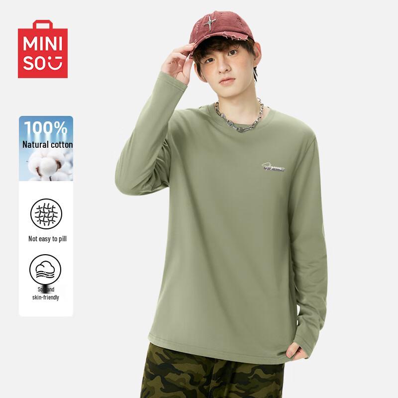 MINISO Men's American Style Oversized Long Sleeve T-Shirt