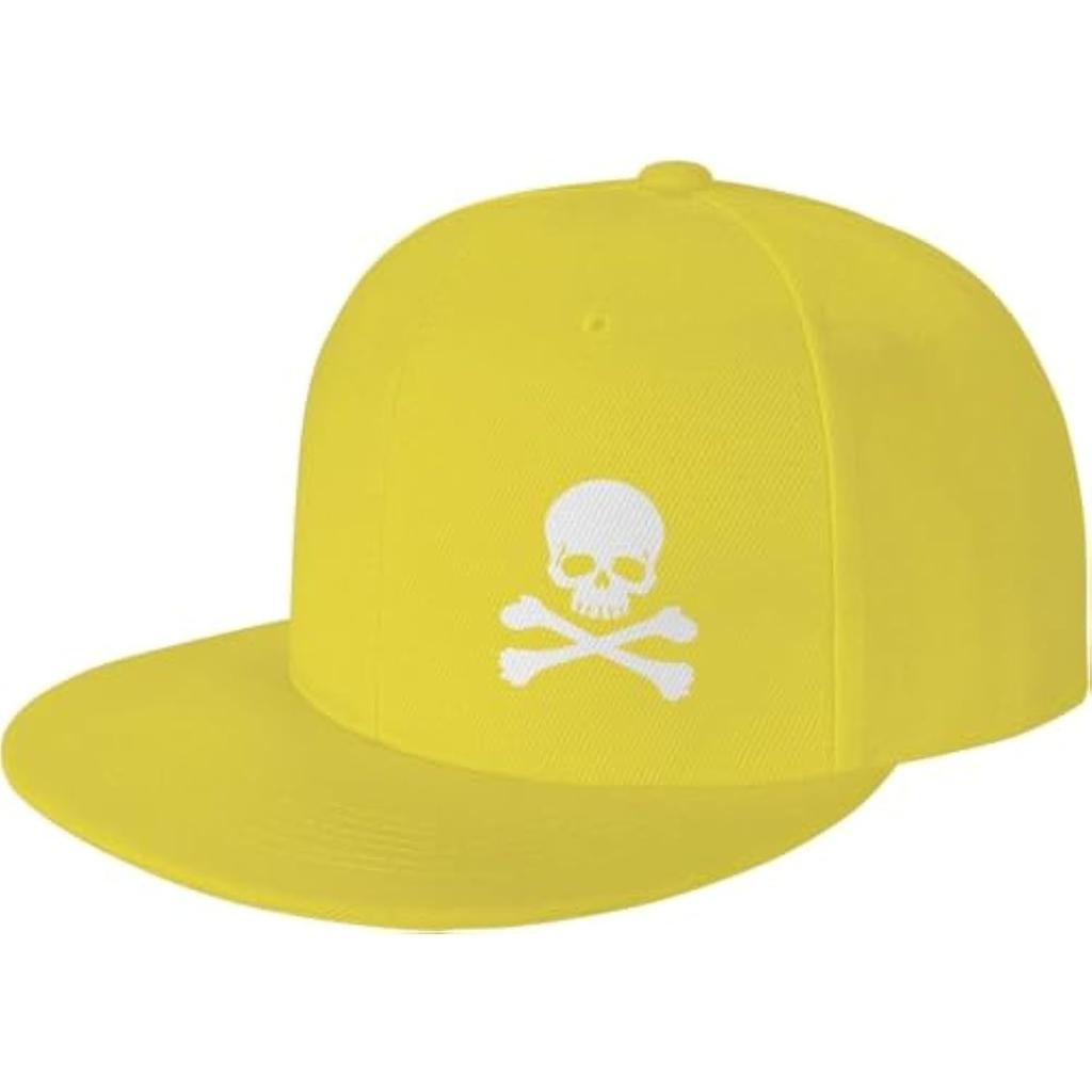 Pirate Skull And Crossbones Flat Brim Cap Polyester Outdoor Adult Baseball Snapback Hat