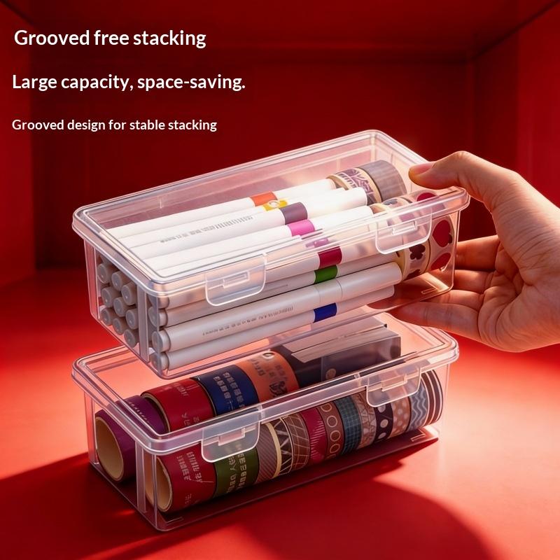 Large-capacity transparent pencil case stationery organizer, pencil jar for colored pencils, children s and students home use