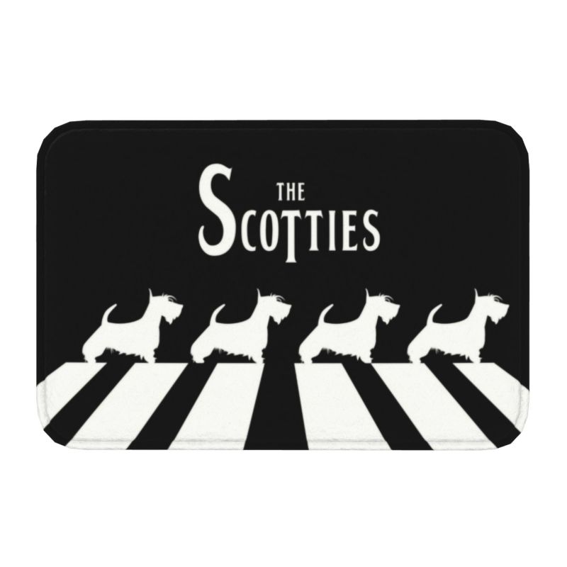 J'aime mes Scotties Paillasson Anti-Dérapant Intérieur Séchage Rapide Chien Scottish Terrier Paillasson Cuisine Chambre Entrée Tapis 40cmx60cm
