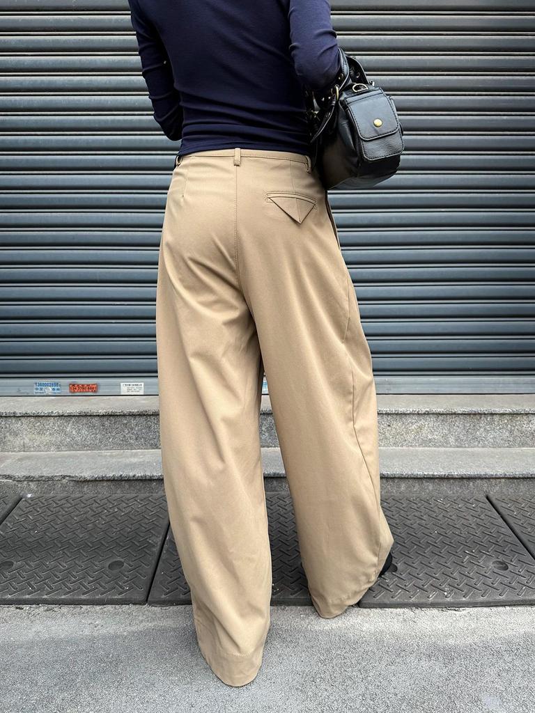 Women's American Lazy Style Loose Wide-Leg Pleated Patchwork Pants 2026
