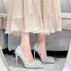 Crystal Silver Bow High Heels