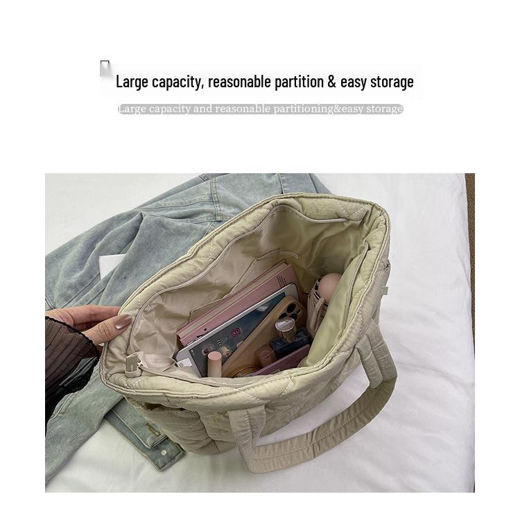 2023 Women's Large Capacity Quilted Nylon Tote - Versatile Autumn/Winter Fashion Shoulder Bag