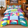 Smurfs Cute Pattern Bedding 3Pcs Set Bed Sheet And Pillowcases For Indoor Bedroom