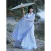 Blue Hanfu Chinese Wei Jin Dynasty Style Daily Hanfu Set For Women